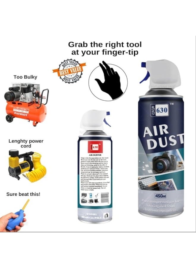 GIGA630 Compressed Gas Air Duster for Electronics, Computers, Keyboards, Mouse, Workstations, Laptops, Window Blinds, Vents, Car interiors & Peripherals - Image 2